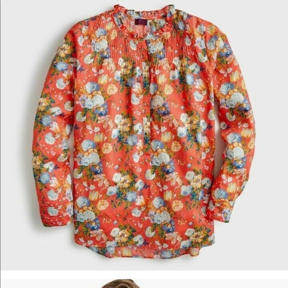 J Crew Liberty Print Sz 6, Orange V good condition